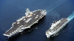 Tàu sân bay Mỹ tập trận cùng tàu sân bay trực thăng Izumo của hải quân Nhật Bản