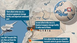 Sơ đồ cuộc tấn công của liên quân Mỹ-Anh-Pháp ngày 14/4