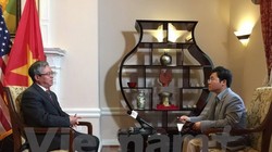 Đại sứ Phạm Quang Vinh trả lời phỏng vấn phóng viên TTXVN. (Ảnh: Thanh Tuấn/Vietnam+)