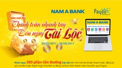 Thanh toán nhanh tay - nhận ngay tài lộc với NamA Bank