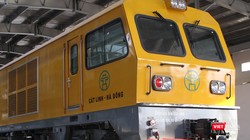 Đầu máy đoàn tàu cao tốc Cát Linh - Hà Đông tại khu depot.