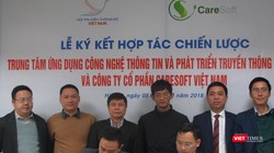 Toàn cảnh lễ ký hợp tác chiến lược của Trung tâm ứng dụng CNTT và phát triển Truyền thông số với Công ty CP Care Soft.