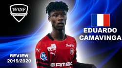 Eduardo Camavinga bất ngờ được tạp chí France Football bầu là Cầu thủ xuất sắc nhất lượt đi Ligue 1 mùa giải 2019 - 2020, khi mới 17 tuổi. Ảnh Rennes.