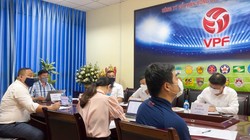 Chiều 24/8, VPF lại phải tổ chức một cuộc họp trực tuyến với 27 CLB gồm cả V.League lẫn hạng Nhất. Ảnh VPF.