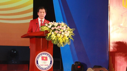 Trưởng đoàn Trần Đức Phấn khẳng định, mục tiêu của đoàn thể thao Việt Nam là phấn đấu giành từ 140 Huy chương Vàng trở lên tại SEA Games 31. Ảnh AT