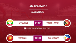 Lượt trận thứ 2 bảng A bóng đá namSEA Games 31. Ảnh AT