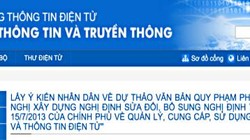 Dự thảo Nghị định được đăng trên Cổng của Chính phủ và Bộ TT&TT từ 23/4