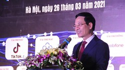 Bộ trưởng Nguyễn Mạnh Hùng phát biểu tại sự kiện. Ảnh Mic.