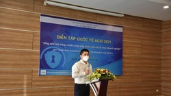 Ông Nguyễn Đức Tuân phát biểu tại cuộc diễn tập. Ảnh VNCERT