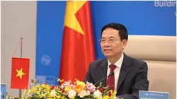 Bộ trưởng Nguyễn Mạnh Hùng phát biểu tại Hội nghị. Ảnh Mic