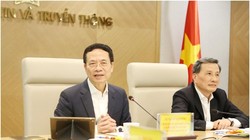 Bộ trưởng Nguyễn Mạnh Hùng phát biểu tại buổi làm việc. Ảnh Mic