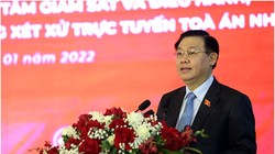 Chủ tịch Quốc hội Vương Đình Huệ phát biểu tại buổi lễ. Ảnh Mic