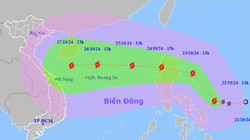 Hướng di chuyển của bão Trà Mi trên biển đông.