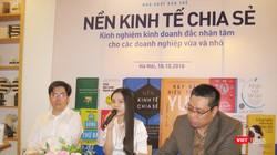 Ông Phạm Nam Long và bà Nguyễn Hoàng Anh - các đồng sáng lập của Startup Abivin cùng ông Nguyễn Đình Thành - Giám đốc điều hành Công ty CSCI Indochina