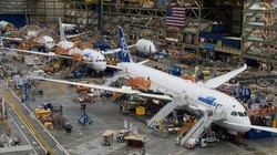 Nhà máy lắp ráp máy bay của Boeing ở thành phố Everett, bang Washington, Mỹ. Ảnh: Boeing Co