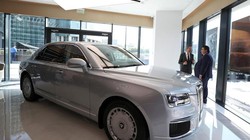 Mẫu Senat trưng bày trong lễ khai trương showroom đầu tiên của Aurus tại Moskva hôm 23/8. Ảnh: Reuters
