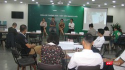 Các diễn giả trong phần giao lưu của hội thảo