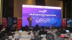 Ông Vũ Hoàng Liên - Chủ tịch Hiệp hội Internet Việt Nam phát biểu khai mạc hội thảo