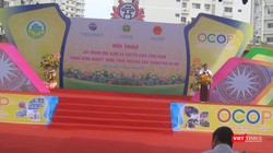 Ông Lê Xuân Rao - Chủ tịch Liên hiệp các hội khoa học và kỹ thuật Hà Nội phát biểu khai mạc