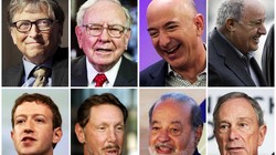 Các tỷ phú nổi tiếng thế giới, trong đó có cựu Chủ tịch Microsoft Bill Gates, CEO Amazon Jeff Bezos, CEO Facebook Mark Zuckerberg (ảnh Youngisthan)
