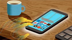 Sử dụng smartphone tại nơi làm việc có thể gây phân tâm cho các nhân viên văn phòng (ảnh: WSJ)