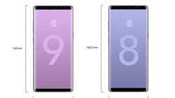 So sánh kích thước Note 9 với Note 8 (ảnh Phone Arena)