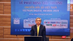 ông Nguyễn Minh Hồng, Chủ tịch Hội Truyền thông Số Việt Nam tại lễ phát động Giải thưởng Vietnam Digital Awards 2019