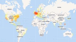 Châu Âu là điểm nóng về sự cố của Facebook vào thời điểm 23h ngày 3/7 (ảnh: Business Insider)