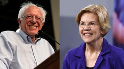 Bà Elizabeth Warren (phải) nhiều khả năng trở thành ứng cử viên Tổng thống duy nhất của đảng Dân chủ đấu với ông Trump năm 2020