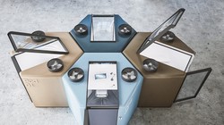 Văn phòng ô lục giác xếp thành hình tổ ong (ảnh: Business Insider)