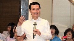 Bộ trưởng Bộ TT&TT Nguyễn Mạnh Hùng nêu quan điểm tại sự kiện Gặp gỡ ICT 2020. (ảnh: Đăng Khoa)