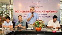 ông Nguyễn Minh Hồng, Chủ tịch Hội Truyền thông Số Việt Nam phát biểu tại hội nghị (ảnh: Đăng Khoa)
