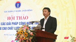 Thứ trưởng Nguyễn Huy Dũng cho rằng, dữ liệu khám, chữa bệnh chính là nguyên liệu, là đầu vào quan trọng của chuyển đổi số và cũng là một công cụ sản xuất, công cụ phục vụ công việc của các bệnh viện, các y bác sĩ. (ảnh: Đăng Khoa)