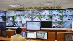 Màn hình quan sát giao thông toàn thành phố từ Trung tâm Điều khiển giao thông Hà Nội.