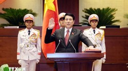 Chủ tịch nước CHXHCN Việt Nam Lương Cường tuyên thệ trước Quốc hội và đồng bào cử tri cả nước. (Ảnh: TTXVN)