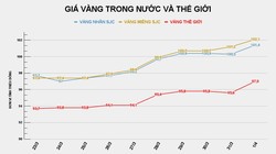Giá vàng thế giới thiết lập đỉnh mới. Ảnh.: Đình Huy.