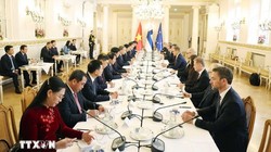 Tổng Bí thư Tô Lâm và Tổng thống Cộng hòa Phần Lan Alexander Stubb hội đàm. Ảnh: Thống Nhất/TTXVN