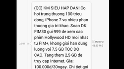 Tin nhắn quảng cáo siêu hấp dẫn của mobifone.