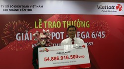 Đây là lần thứ năm, Vietlott tổ chức trao giải Jackpot trị giá hàng chục tỷ đồng cho người chơi. (Ảnh: Vietlott)