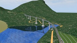 Cầu Móng Sến tại Km118-Km119, sau khi dự án hoàn thành.