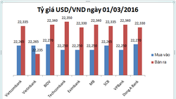 Tỷ giá USD/VND "cúi" chào tháng Ba