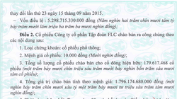 Trích Giấy chứng nhận số 15/GCN-UBCK mà SSC vừa cấp cho FLC.