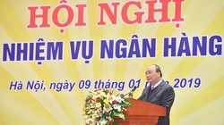 Thủ tướng Nguyễn Xuân Phúc phát biểu kết luận Hội nghị triển khai nhiệm vụ ngân hàng năm 2019. (Ảnh: VGP)