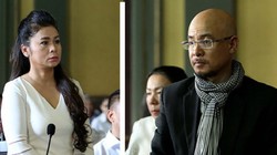 Vợ chồng ông Vũ bà Thảo tại tòa.