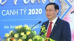 Phó thủ tướng Vương Đình Huệ phát biểu tại buổi làm việc ngày 30/1 tại MB. (Ảnh: VGP)