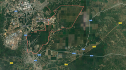 Lô đất dự án 92ha vừa được đấu giá thành công của Đất Xanh - Ảnh: Google Maps.