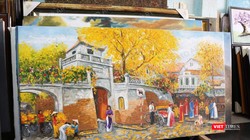 Tranh "Chiều thu bên ô Quan Chưởng” của họa sĩ Lâm Đức Mạnh bị nhiều phòng tranh sao chép 