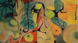 Phục sinh. 1988. Lụa. 50x70cm (Tranh Nguyễn Đức Toàn)