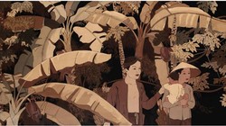 Tranh sơn mài “Dân quê Việt” được ghi tên Nguyễn Sáng sẽ bán ra trong phiên đấu giá ngày 6/10/2019 