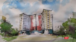 Một SV trong KTX ĐHQG đã vẽ lại hình ảnh khu Ký túc thân yêu, khác hẳn với sự chê bai của nữ du học sinh trở về từ Mỹ (Ảnh: Ban Quản lý KTX cung cấp) 